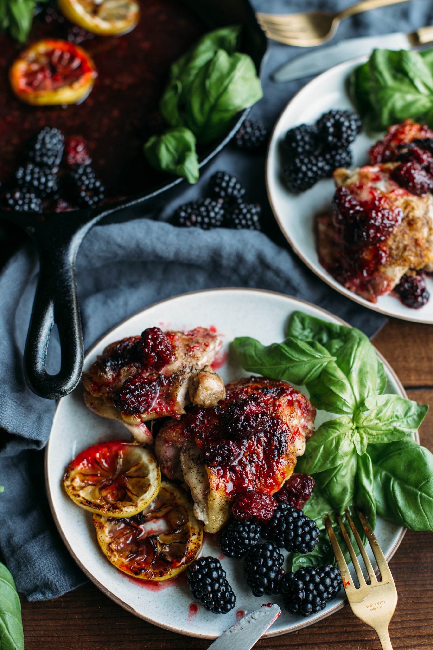 Blackberry & Lemon Glazed Chicken Thighs